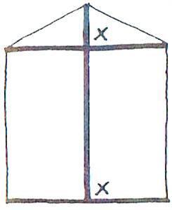 The Step 1 of Making a Serpent Kite