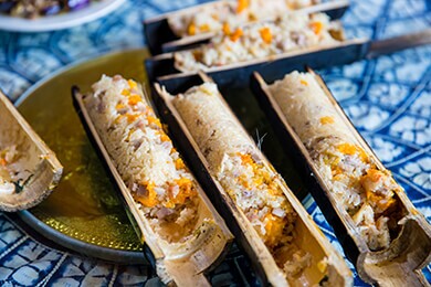 local food - Bamboo roasted rice