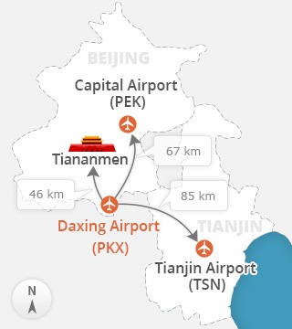 Location Map of Beijing's Airports