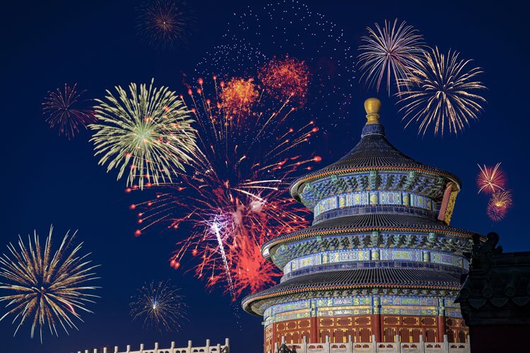 firework at the temple of heaven