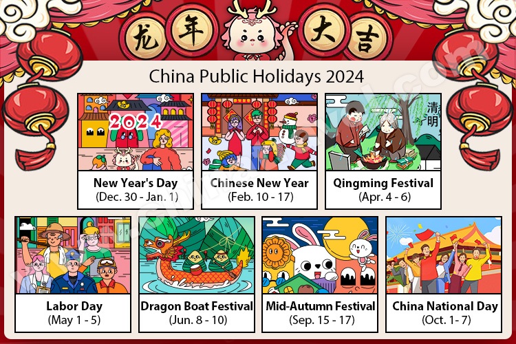 What are China's seven major holidays?